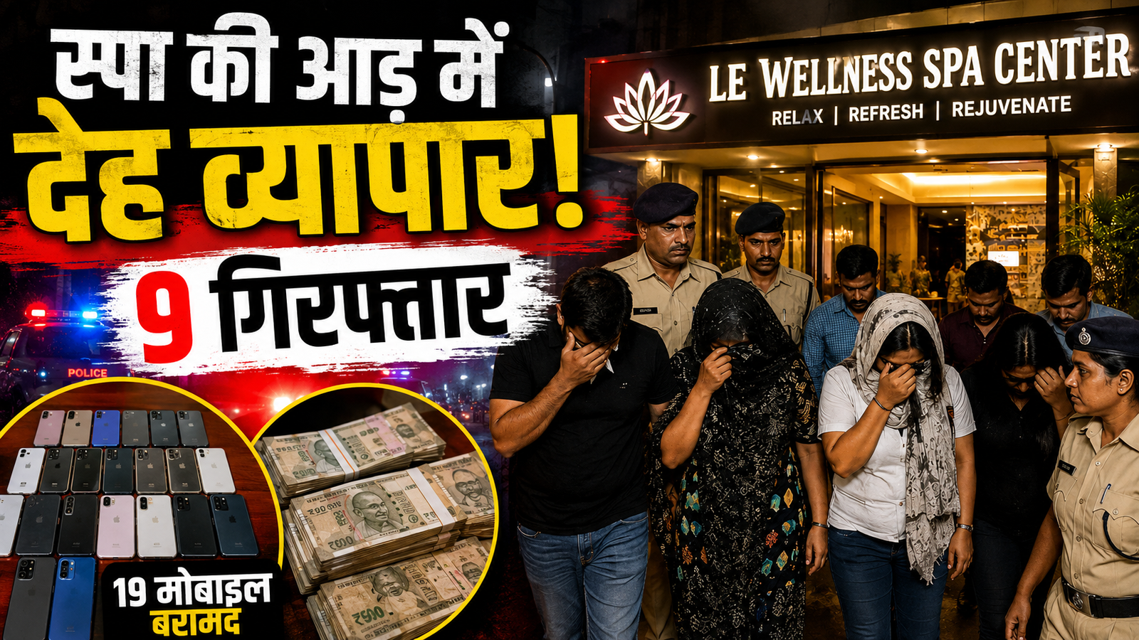 Durg Spa Center Sex Racket Busted: 9 Arrested, 19 Mobiles Seized