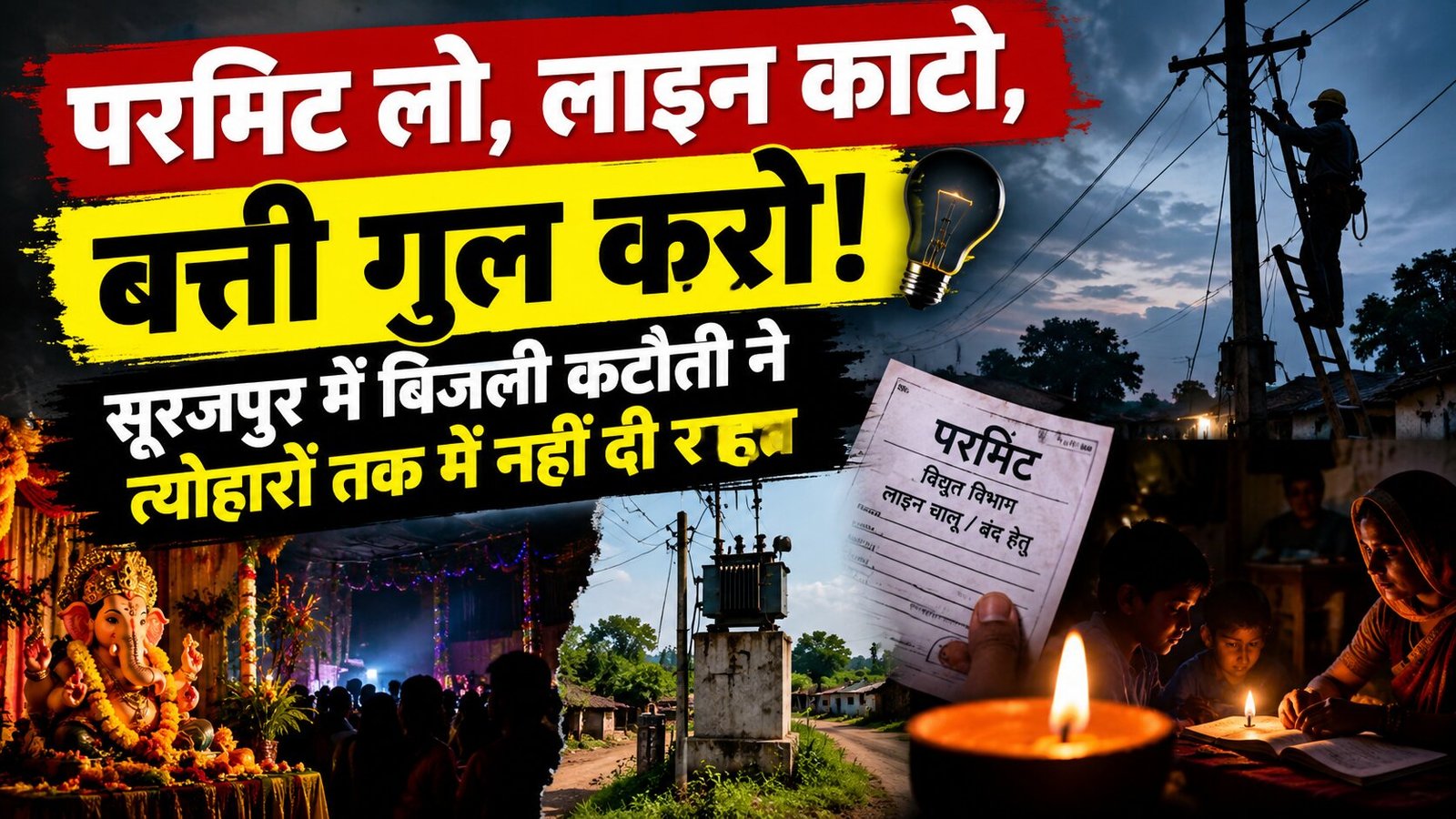 परमिट के नाम पर घंटों बिजली गुल! देवनगर सेंटर की बिजली कटौती से त्रस्त सैकड़ों ग्रामीण